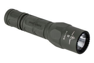 Surefire G2X Pro Dual Output Handheld Light in Foliage Green has a polymer and aluminum body